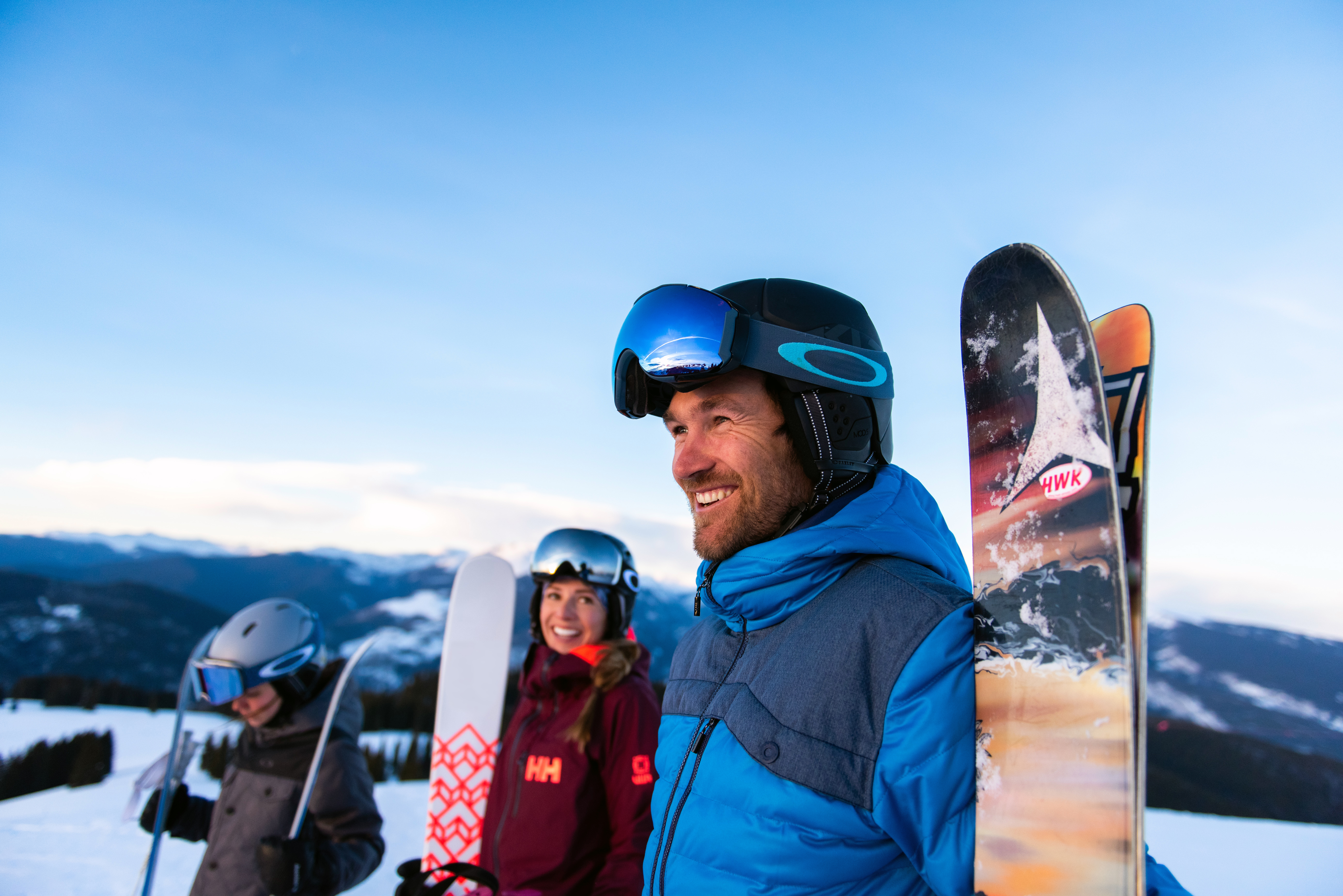 Skiing and Riding in the Back Bowls in Vail, CO